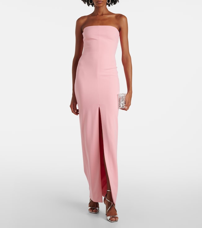 Solace London Bysha strapless crêpe gown