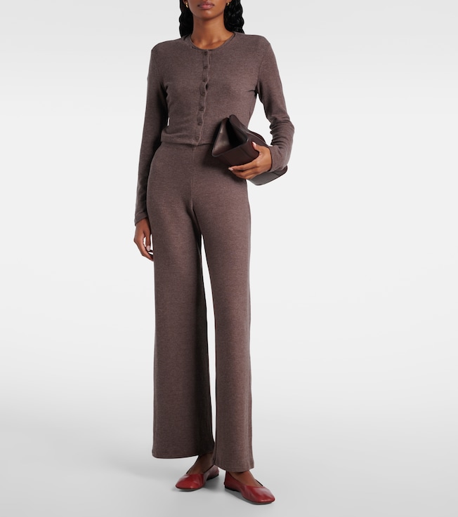 LESET Lauren cropped jersey cardigan