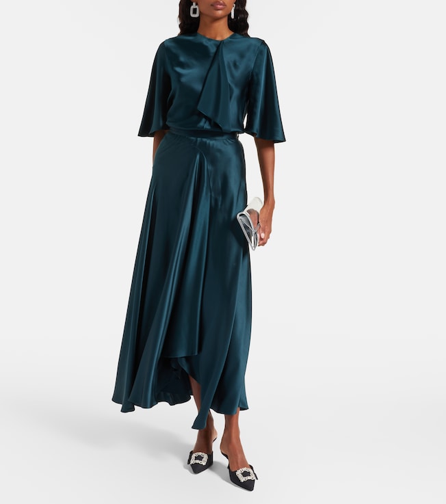 Roksanda Asha asymmetric silk satin maxi skirt