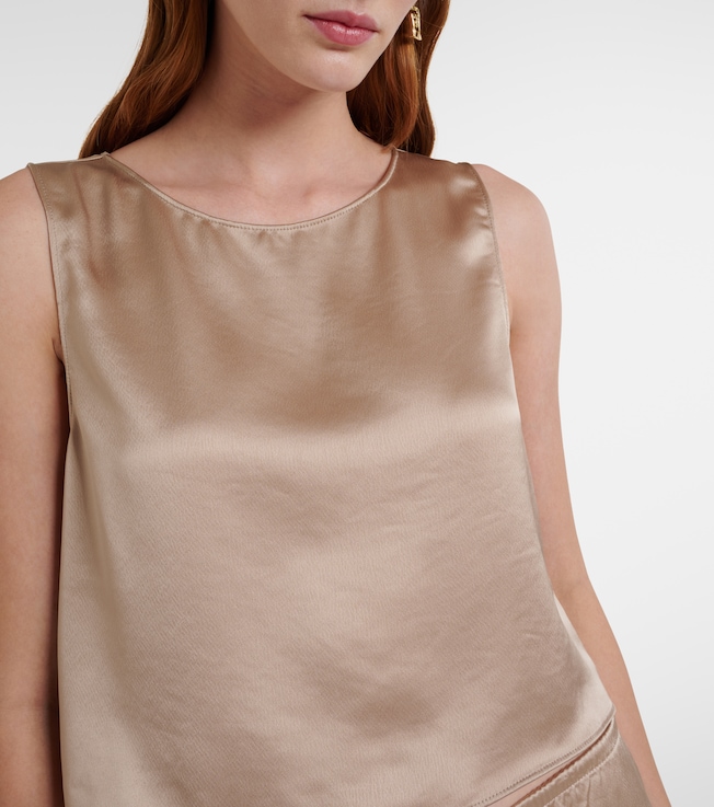 LESET Leset Barb satin top