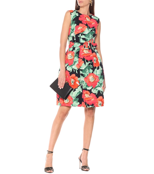 Oscar de la Renta Floral crêpe minidress