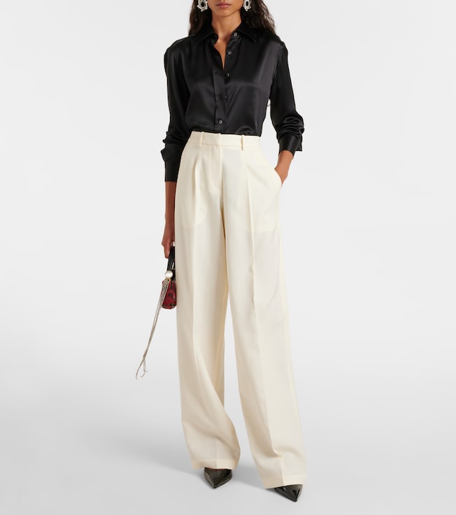 Magda Butrym Wool and silk wide-leg pants