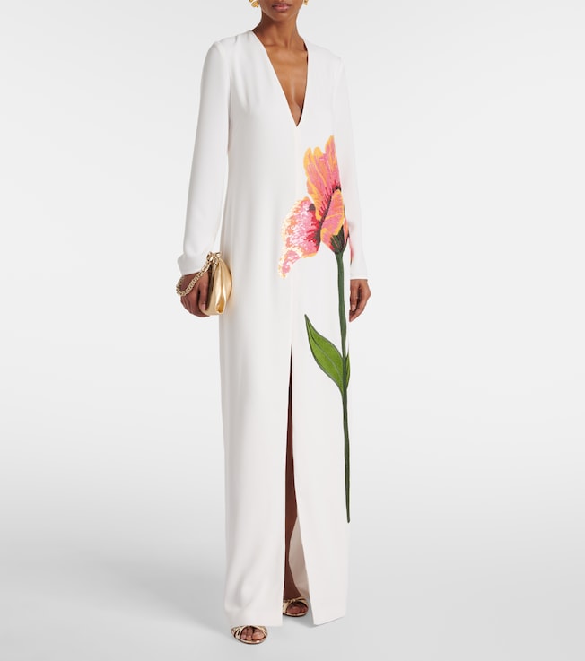 Costarellos Jennis floral sequined crêpe maxi dress
