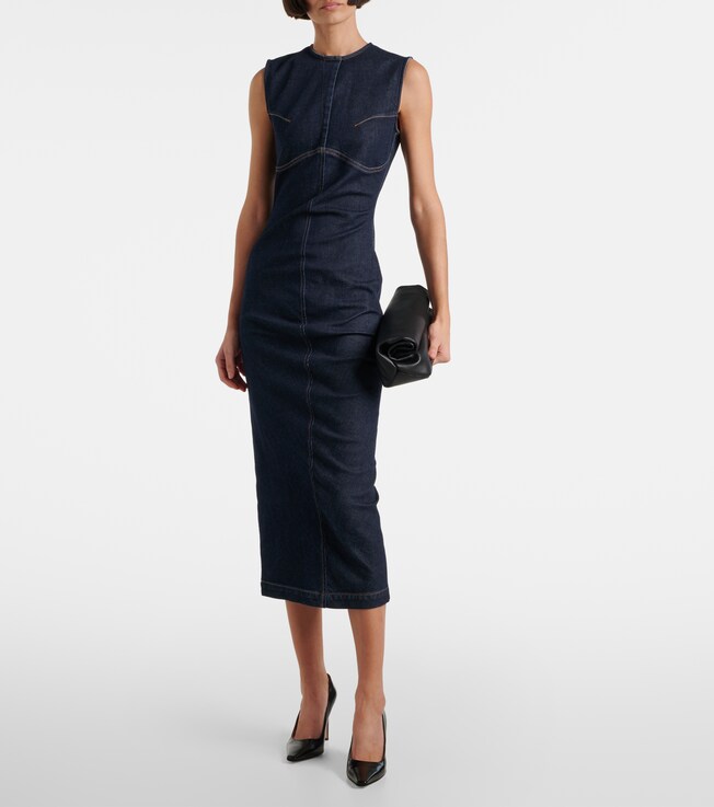 Sportmax Geranio denim midi dress