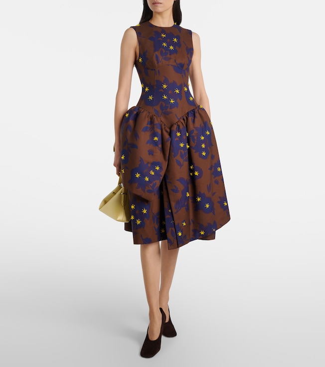 SHUSHU/TONG Floral cotton midi dress