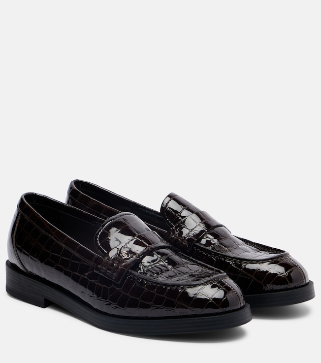 JIMMY CHOO Jimmy Choo Ivy croc-effect patent leather loafers