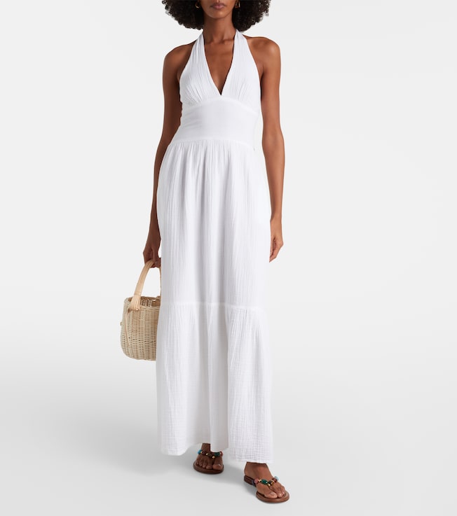 Melissa Odabash Shay halterneck cotton maxi dress