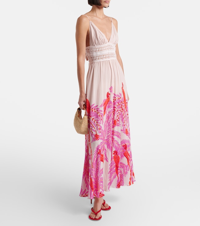 Poupette St Barth Havana crochet-trimmed floral maxi dress
