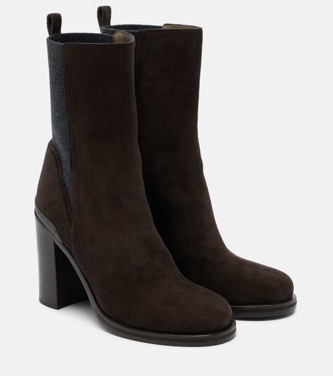 Brunello Cucinelli Monili suede ankle boots