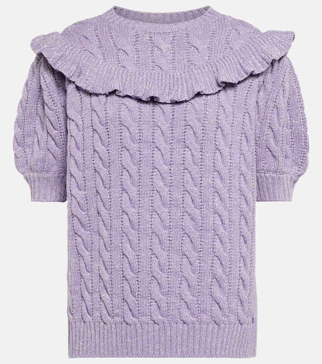 Miu Miu Ruffled wool-blend top