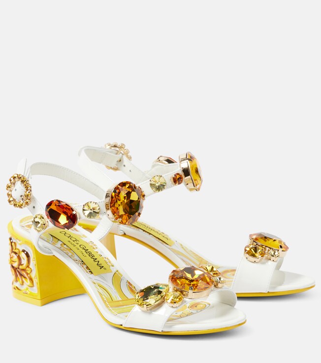 Dolce&Gabbana Keira embellished patent leather sandals