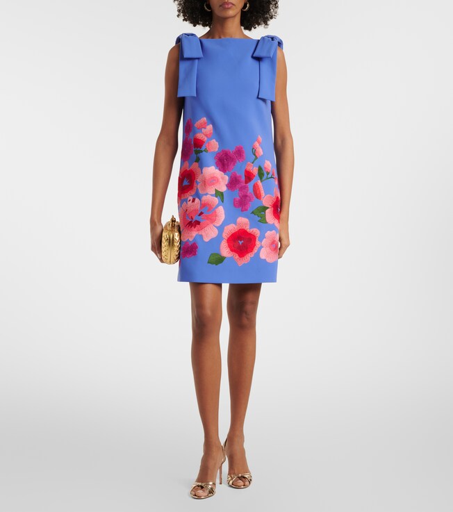 Carolina Herrera Floral embroidered crêpe minidress