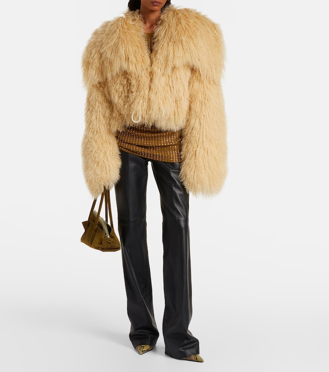 THE ATTICO Cropped shearling jacket