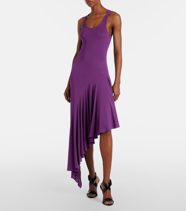 Alaïa Asymmetric jersey midi dress