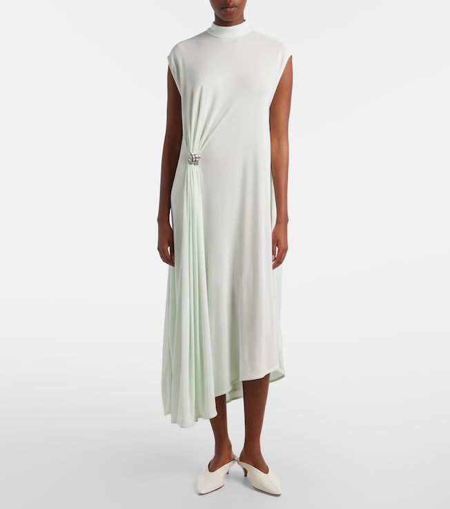 Bottega Veneta Nodo Quadro crêpe jersey midi dress