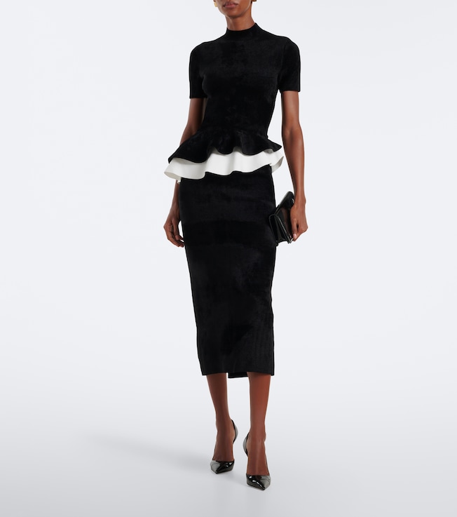 Roland Mouret Paneled peplum cocktail dress