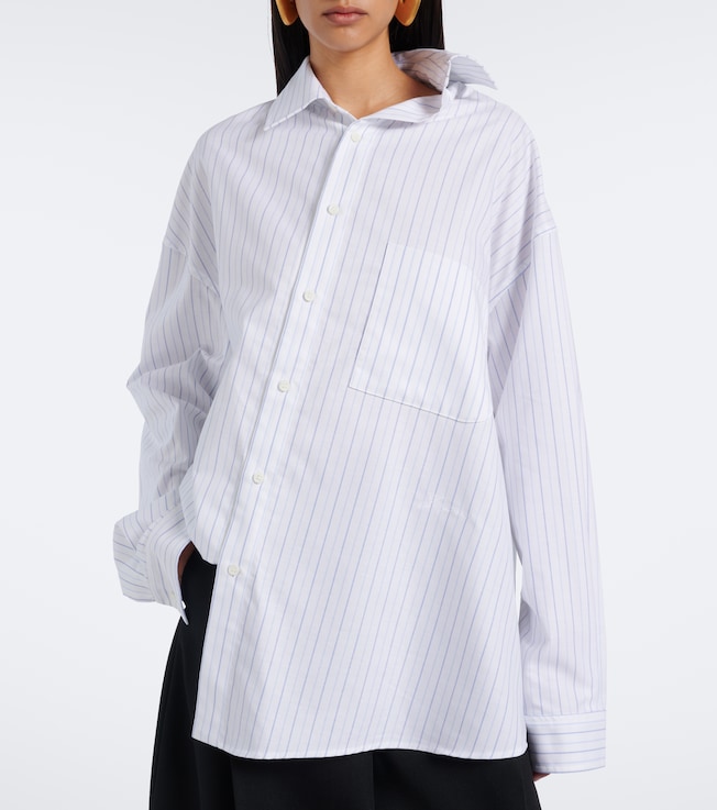 Jacquemus Jacquemus Cuadro asymmetric striped cotton shirt