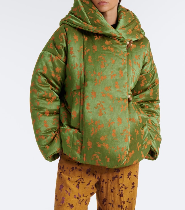 Dries Van Noten Floral jacquard puffer jacket