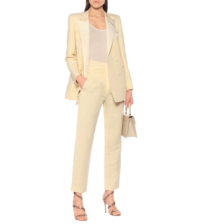 Blazé Milano Basque linen and silk high-rise pants