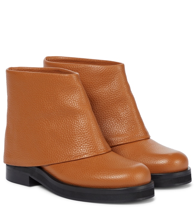 Jw Anderson Foldover leather ankle boots