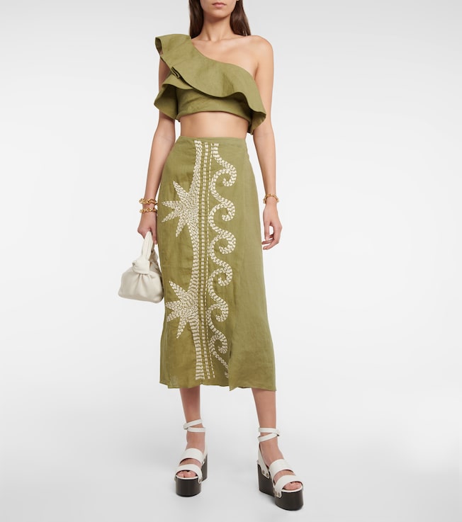 Johanna Ortiz De Mar a Mar linen crop top