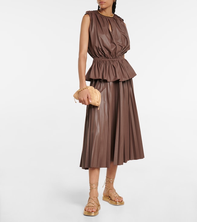 Altuzarra Sif pleated faux leather maxi skirt