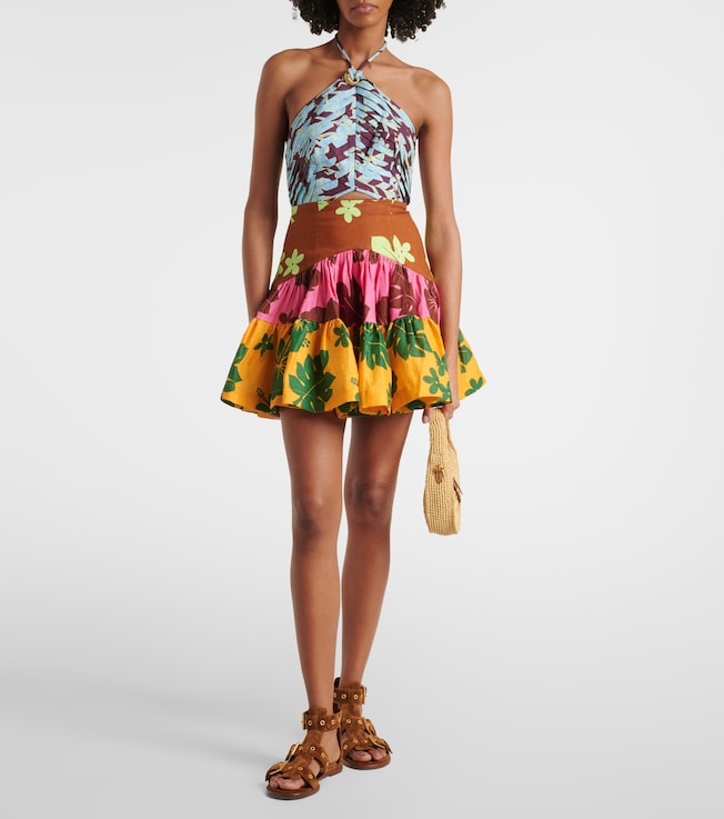 Alémais Poppy printed halterneck minidress