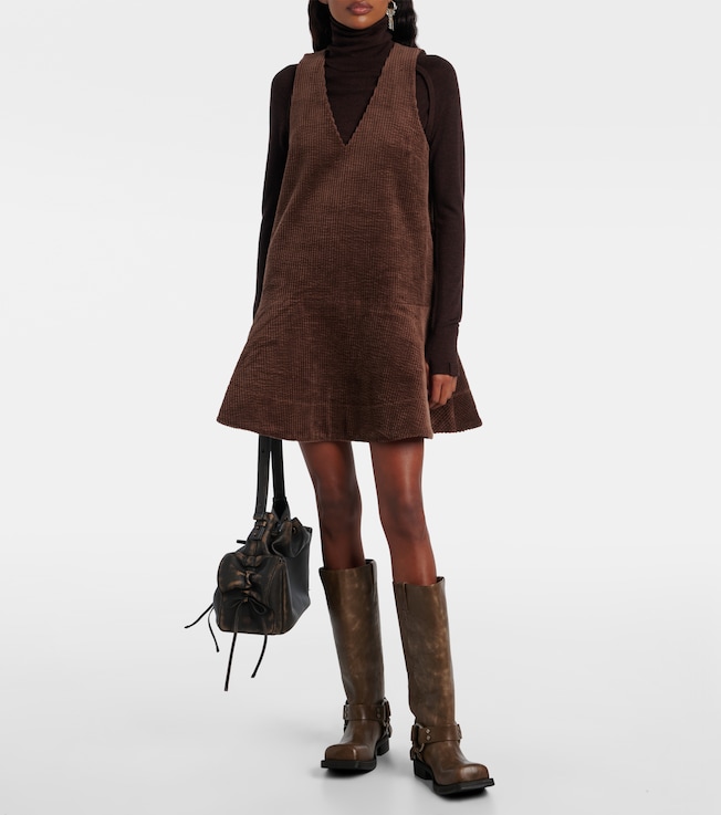 GANNI Cotton corduroy minidress