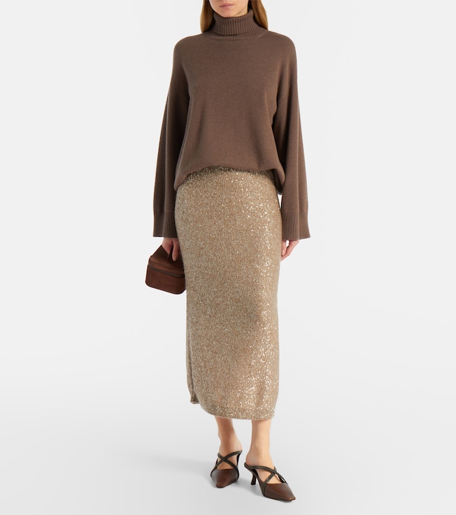 Brunello Cucinelli Lamé pencil skirt