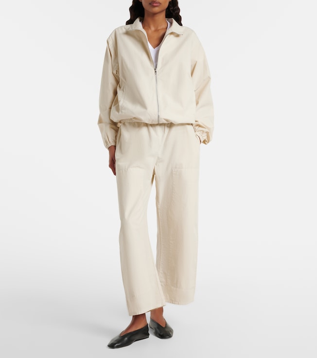 LESET Kyoto cropped cotton wide-leg pants