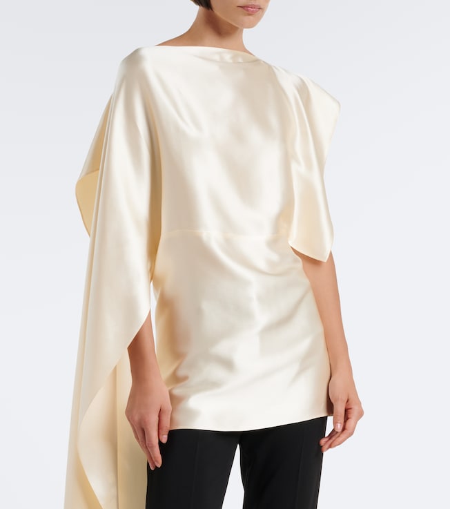 Magda Butrym Asymmetric draped silk satin top