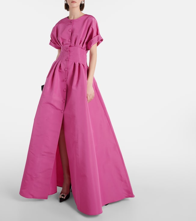 Carolina Herrera Pleated silk gown