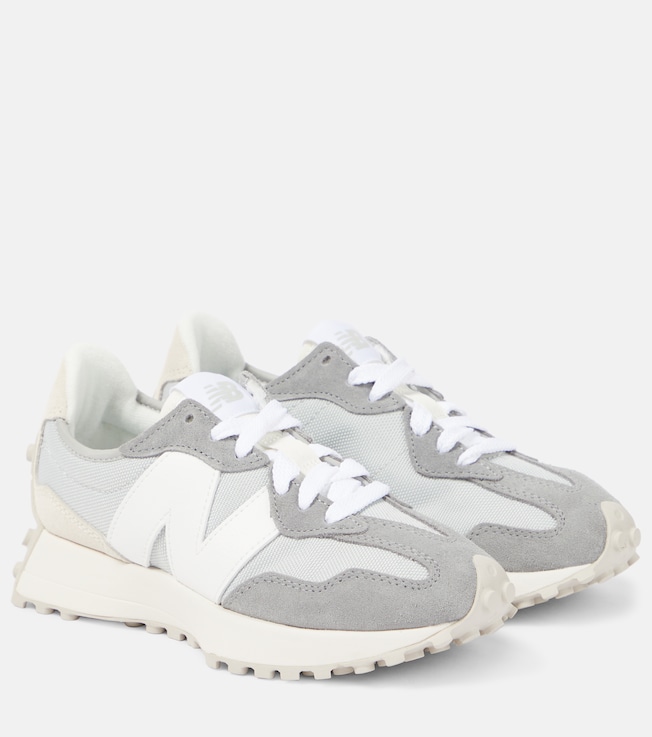 New Balance 327 suede-trimmed sneakers