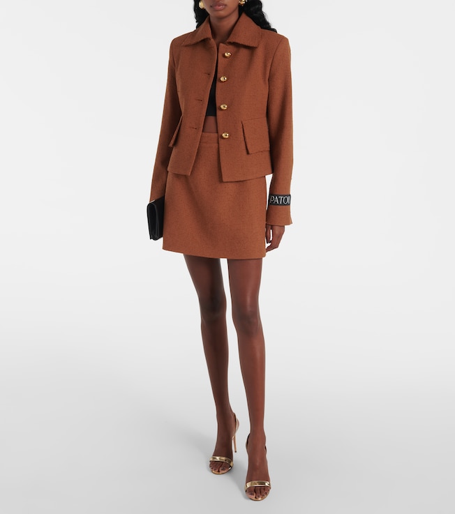 Patou Iconic wool and cotton-blend miniskirt