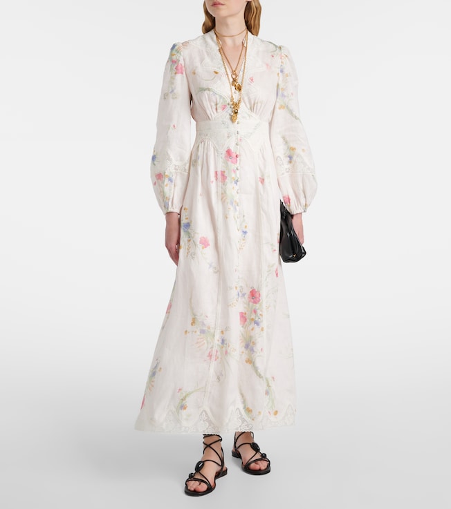 Zimmermann Lucky floral linen lace maxi dress
