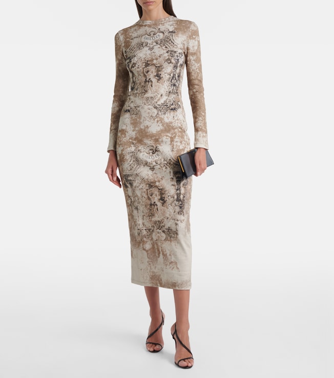 Jean Paul Gaultier Médaillon cotton-blend jersey midi dress