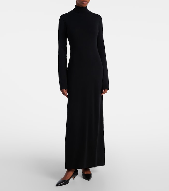 The Row Leoline turtleneck virgin wool maxi dress