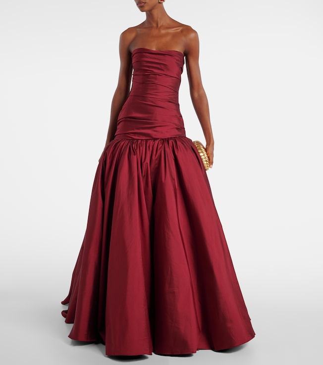 MARMAR HALIM Draped off-shoulder corset gown