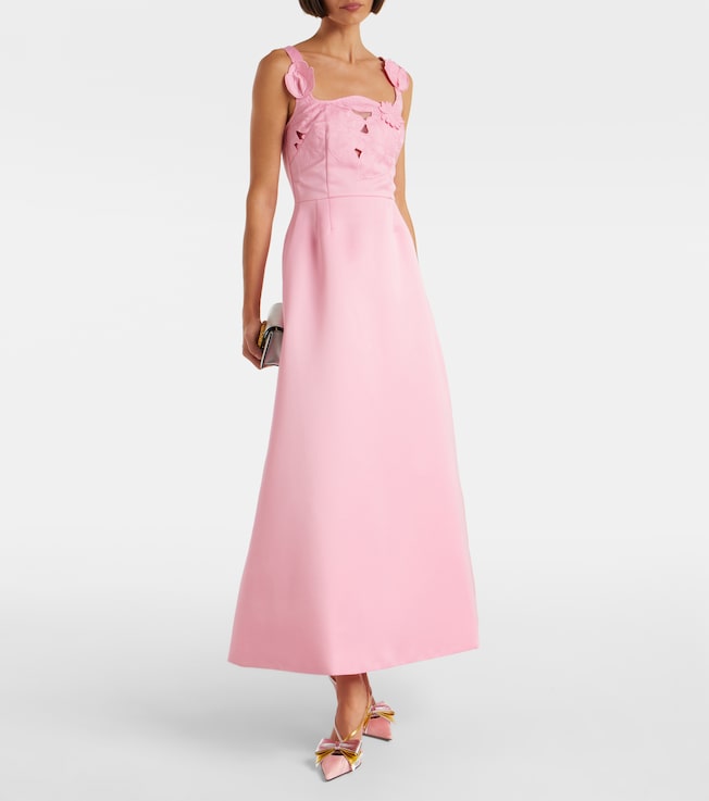 LEO LIN Rianne floral-appliqué maxi dress