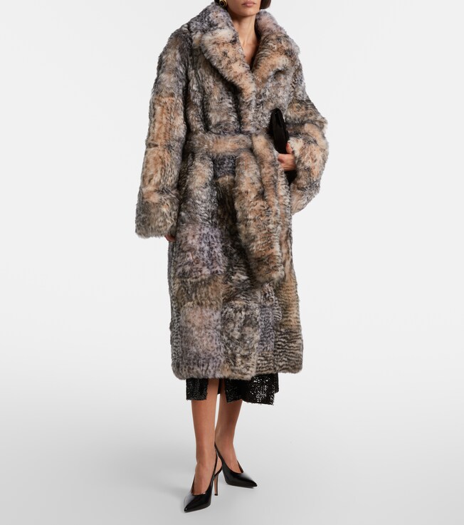 Jacques Wei Shearling wrap coat