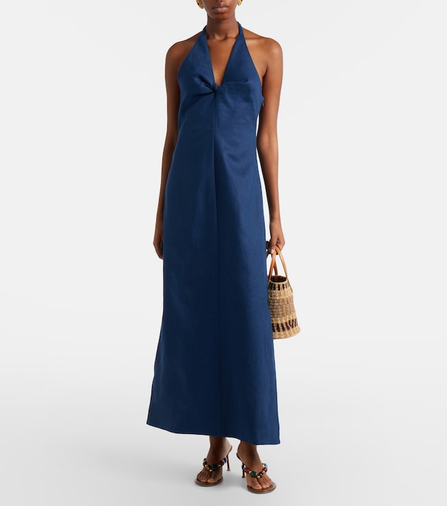 SIR. Caela halterneck linen maxi dress