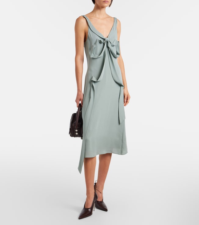 Acne Studios Bow-detail silk midi dress