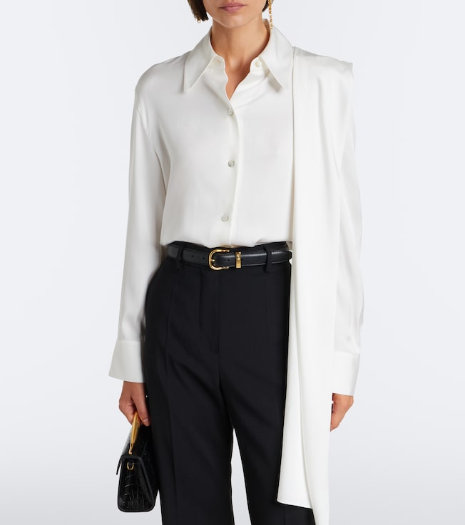 Vince Draped silk-blend satin blouse