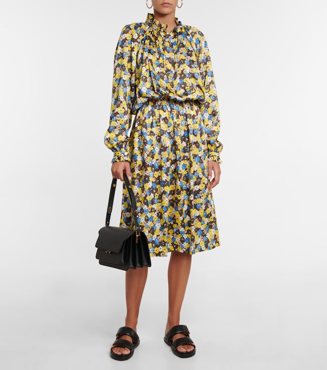 Plan C Long-sleeved floral dress