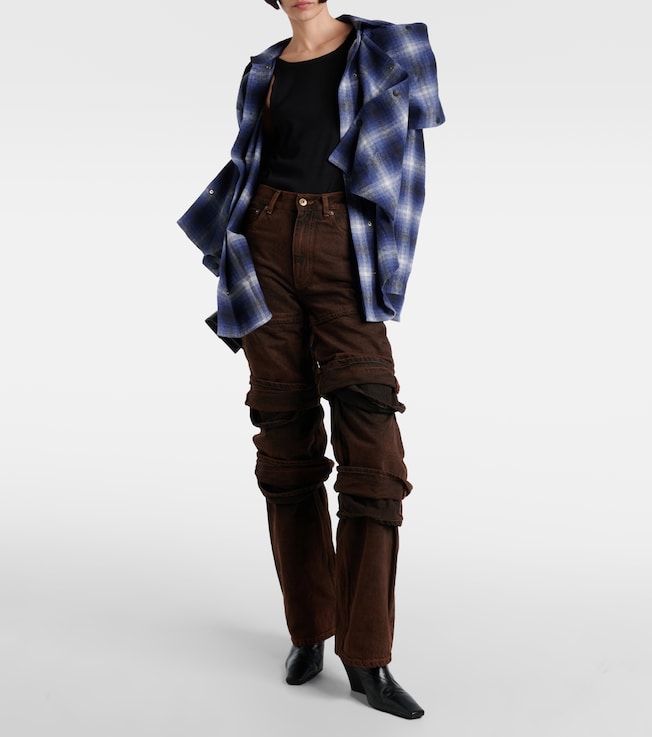 Y/Project Layered high-rise wide-leg jeans