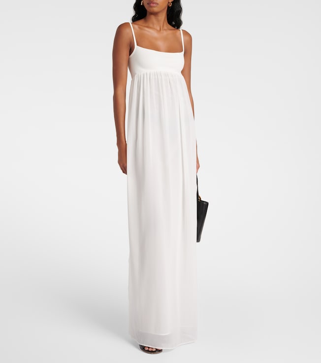 Jacquemus Peplo jersey and muslin maxi dress