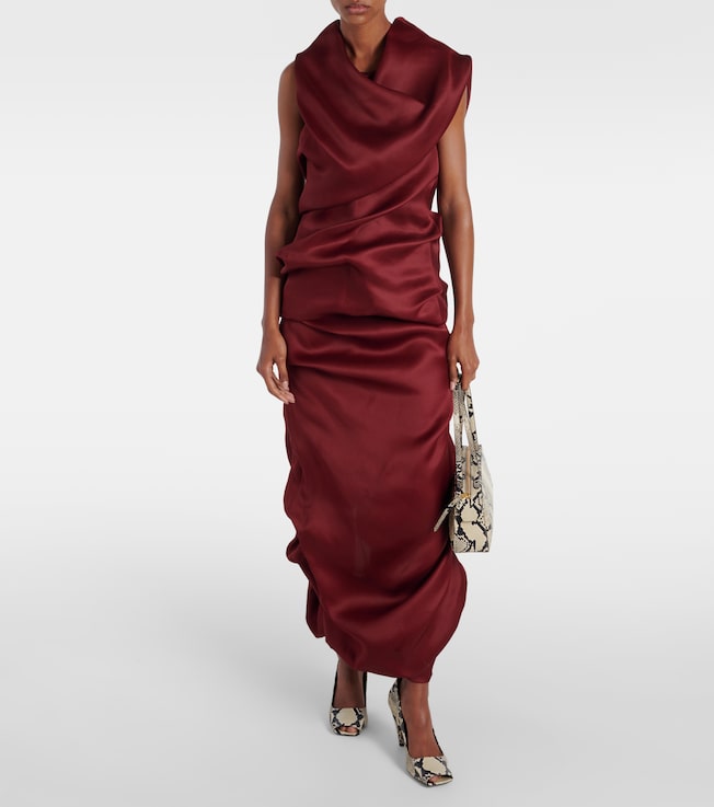 KHAITE Luola draped silk top