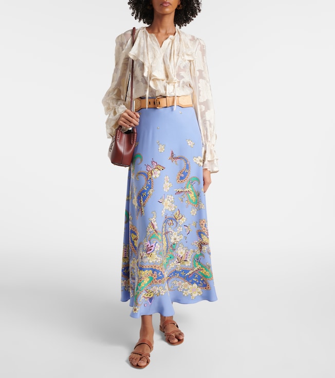 Etro Floral silk maxi skirt