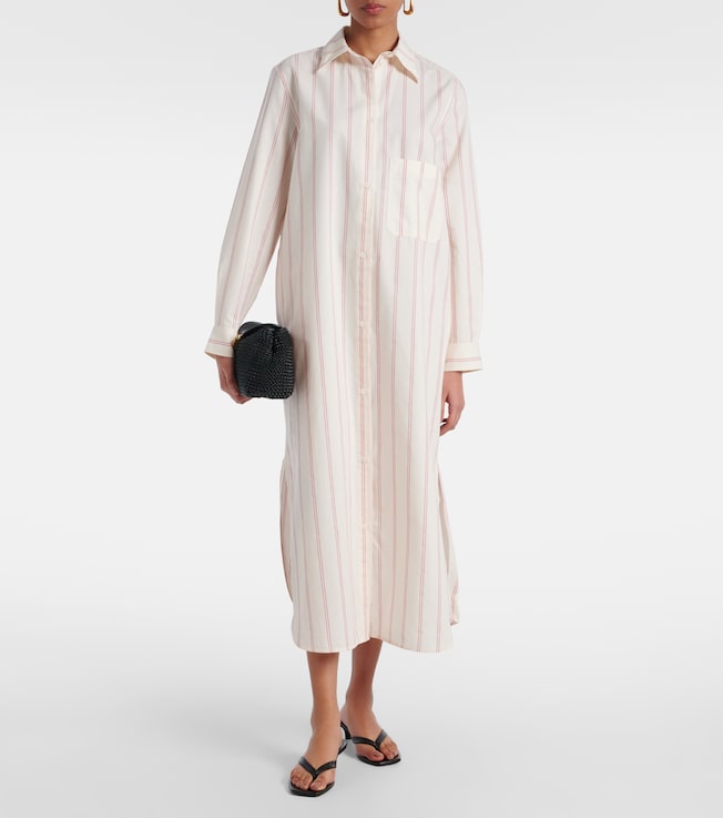 TOTEME Striped cotton and silk shirt dress
