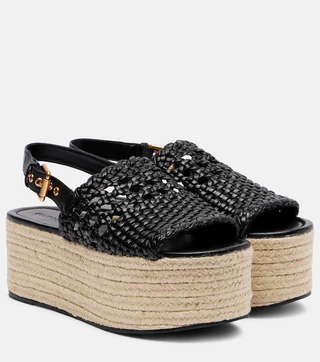 FARM Rio Woven leather espadrille sandals
